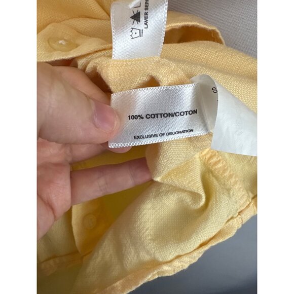 Men’s Vintage Cutter & Buck Large Butter Yellow Button Up Shirt - Picture 6 of 6